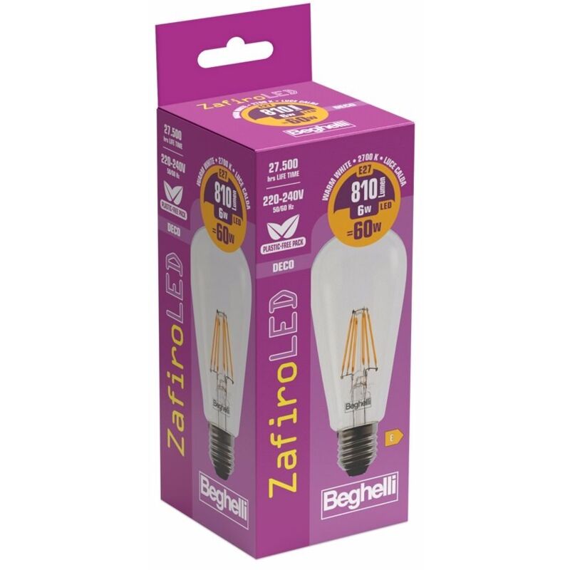 foto del prodotto lampadina decorativa zafiro led e27 6w 2700k chiara