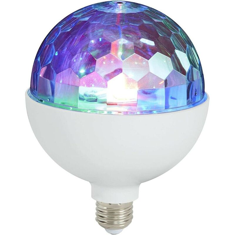 foto del prodotto lampadina disco light multicolor girevole led e27 3w rgb 12d briloner