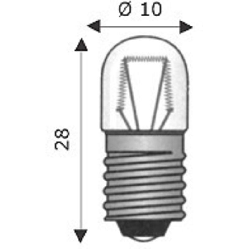 foto del prodotto lampadina e10 10x28 60v 3.00w wimex cod. 4101235 