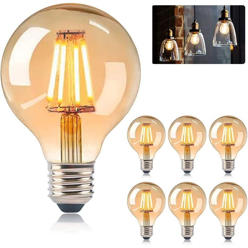 foto del prodotto lampadina edison vintage e27, lampadina edison led e27 g80 4w, lampadina edison a filamento retro, lampada decorativa antica vintage bianco caldo per