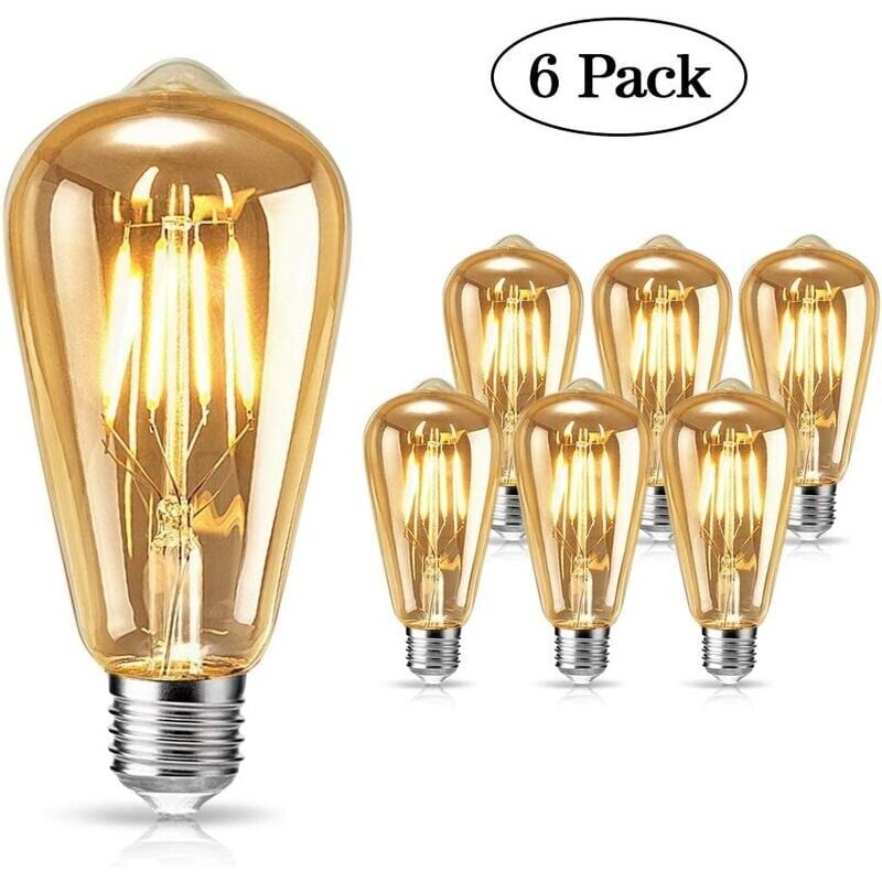 foto del prodotto lampadina edison vintage, led edison e27 4w luce calda lampadina antica vintage lampada a incandescenza retr per nostalgia e illuminazione retr in