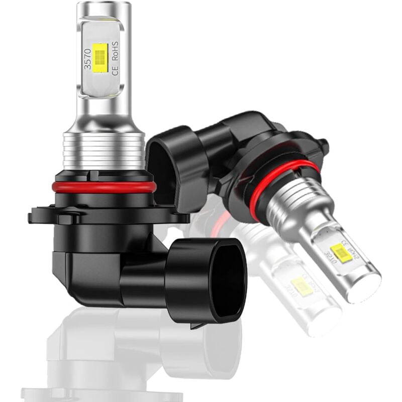 foto del prodotto lampadina fendinebbia a led 9005 hb3 o drl 6000k xenon white, lampadina fendinebbia a led 4000 lumen, ip67 impermeabile, chip csp, non polarit 