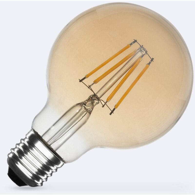 foto del prodotto lampadina filamento led e27 6w 540 lm g80 oro no flicker 2200k super caldo