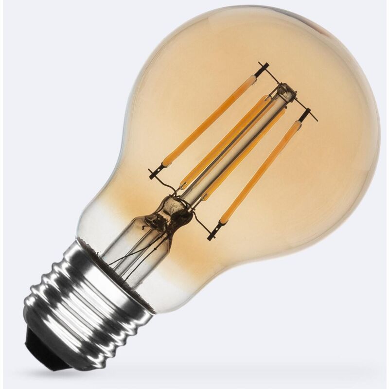 foto del prodotto lampadina filamento led e27 6w 600 lm a60 oro bianco caldo no flicker 2200k
