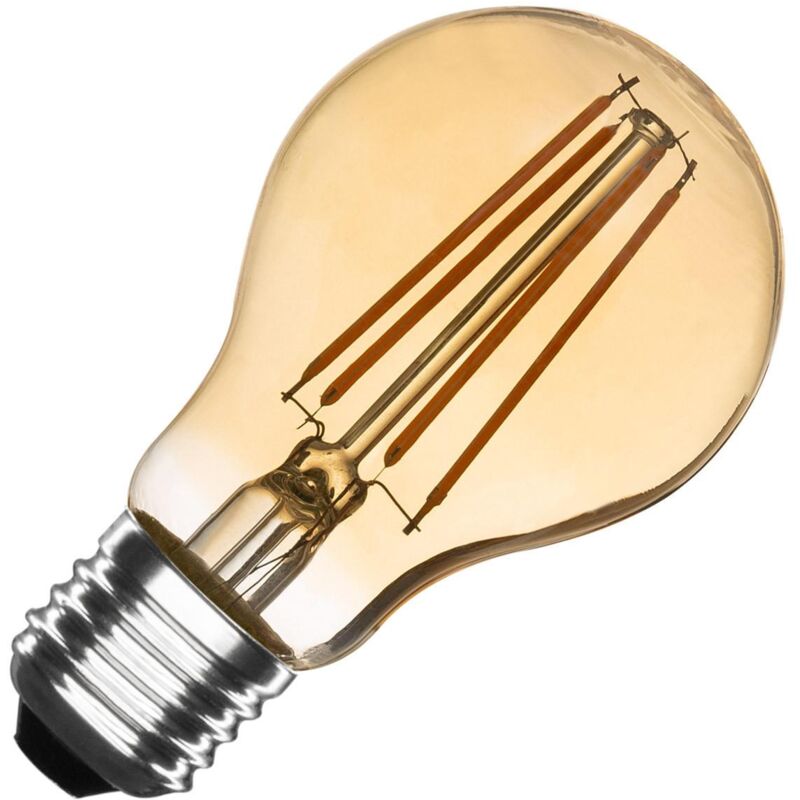 foto del prodotto lampadina filamento led e27 6w 600 lm regolabile a60 oro bianco naturale no flicker 4000k