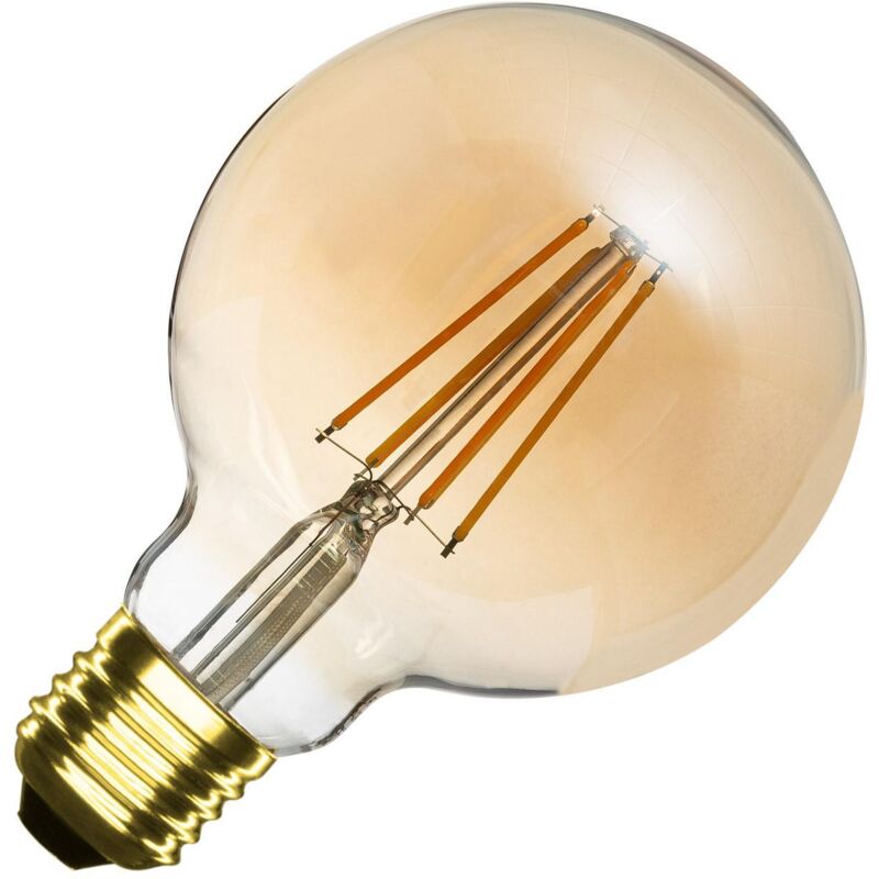 foto del prodotto lampadina filamento led e27 6w 600 lm regolabile g95 oro no flicker 2700k bianco caldo