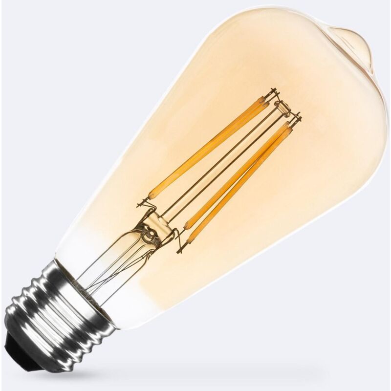 foto del prodotto lampadina filamento led e27 8w 750 lm regolabile st64 oro no flicker 2700k bianco caldo