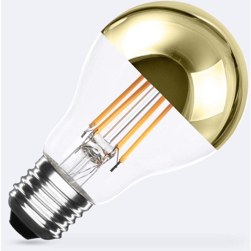 foto del prodotto lampadina filamento led e27 8w 800 lm a60 gold reflect no flicker 2200k super caldo