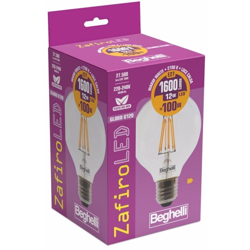 foto del prodotto lampadina globo g120 zafiro led 12w e27 2700k