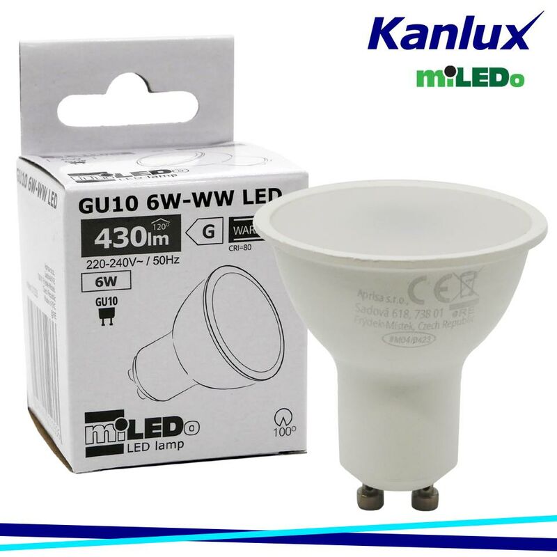 foto del prodotto lampadina gu10 led 6w 6500k kanlux luce fredda