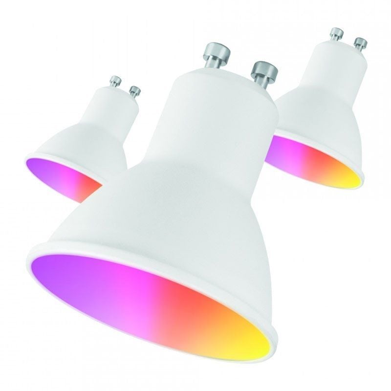 foto del prodotto lampadina intelligente muvit io miopak006 gu10 5,5w 400 lumen 2700k 6500k confezione di 3 pz.
