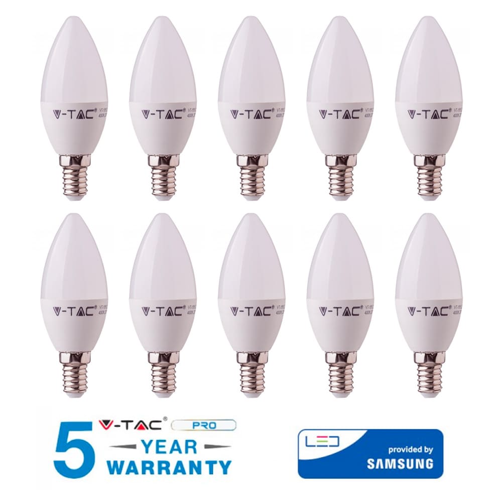 foto del prodotto lampadina lampadine led e14 candela 5.5 w calda 3000k samsung 10 pezzi