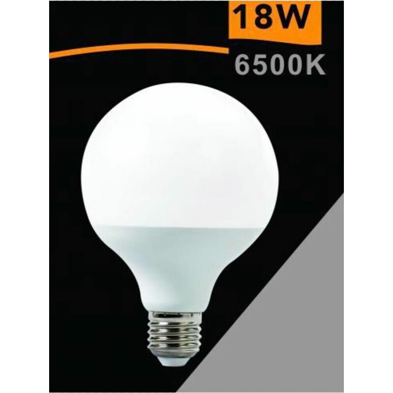 foto del prodotto lampadina led 18 w lampada globo sfera luce bianca 6500k attacco e27 g95