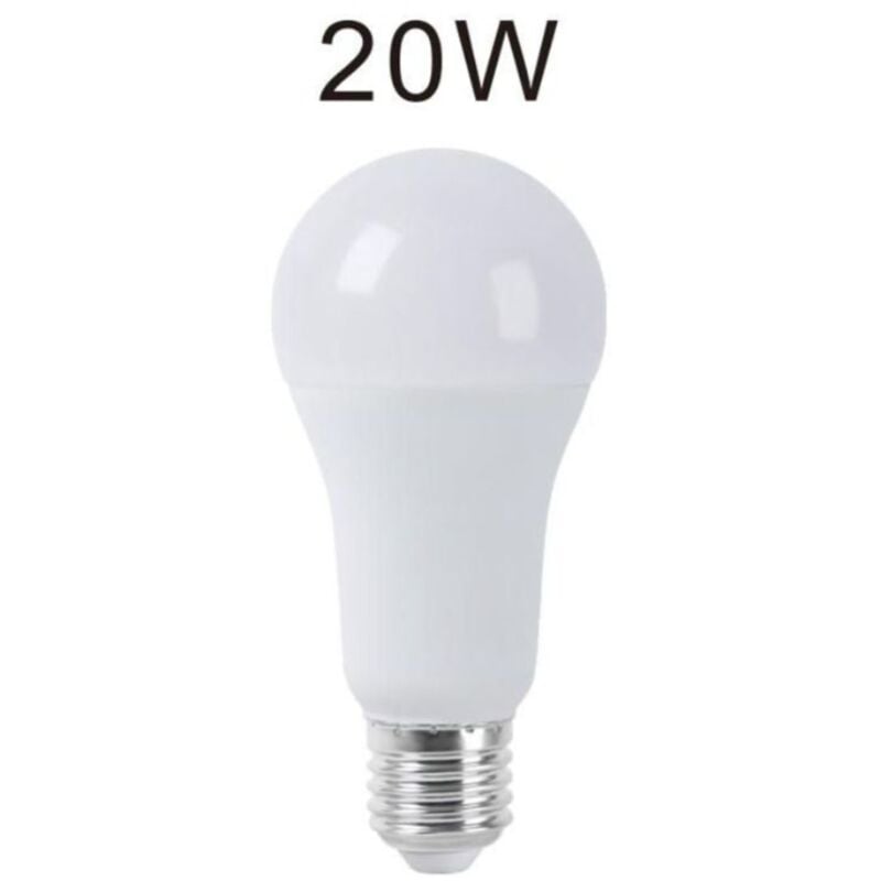 foto del prodotto lampadina led 20w luce fredda e27 a60l bulbo bianco opaco