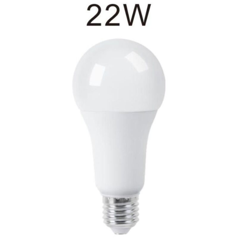 foto del prodotto lampadina led 22w luce calda e27 a65l bulbo bianco opaco