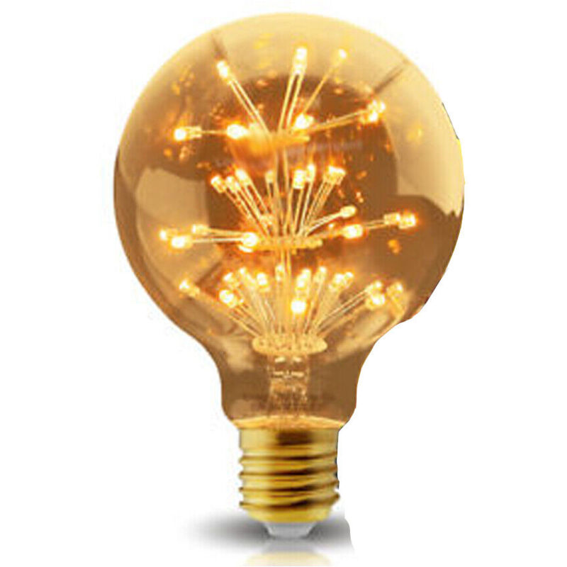 foto del prodotto lampadina led 3w luce calda attacco e27 sfera globo g95 stella luminosa 2200k
