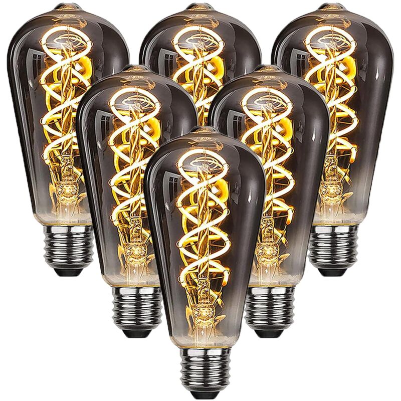 foto del prodotto lampadina led,6 pezzi lampadina vintage edison e27 st64 4w edison lampadina,luce filamento lampadina luce retr lampadine lampadine decorativo per