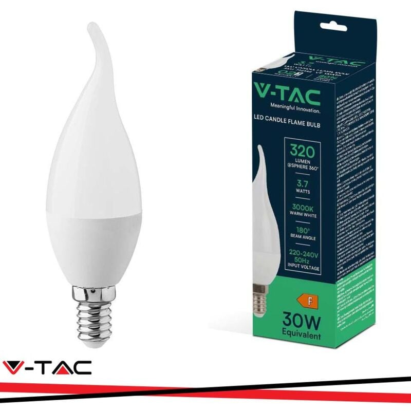 foto del prodotto lampadina led a candela v tac 3,7w e14 3000k vt 1818tp 214164