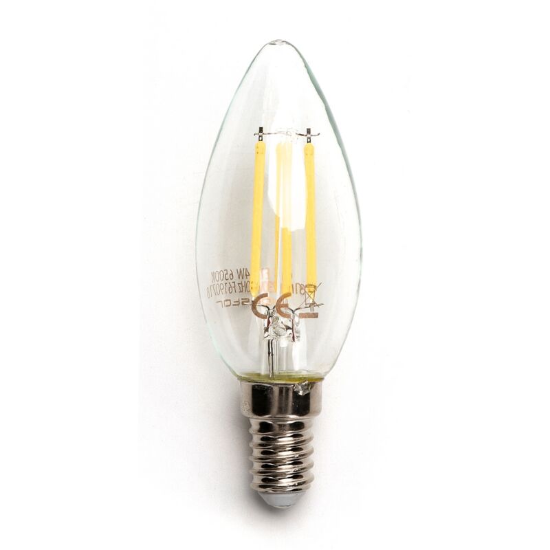foto del prodotto lampadina led a filamento e14 c35 a candela 6w bianco neutro 4000k neos