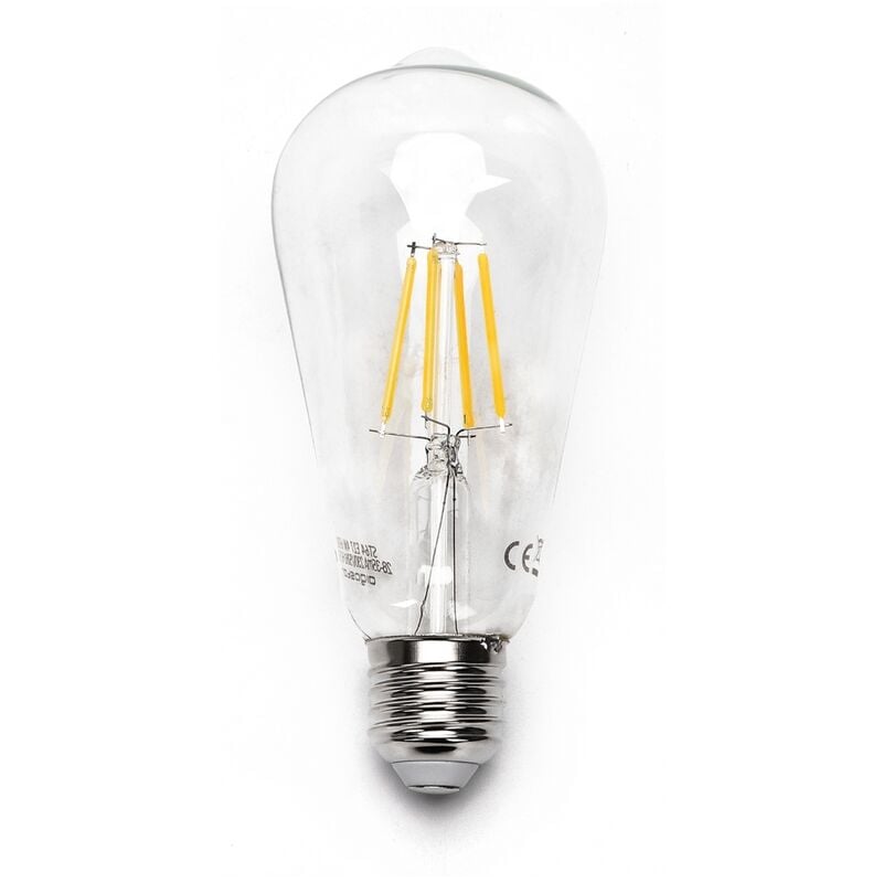 foto del prodotto lampadina led a filamento e27 st64 6w bianco caldo 2700k aigostar