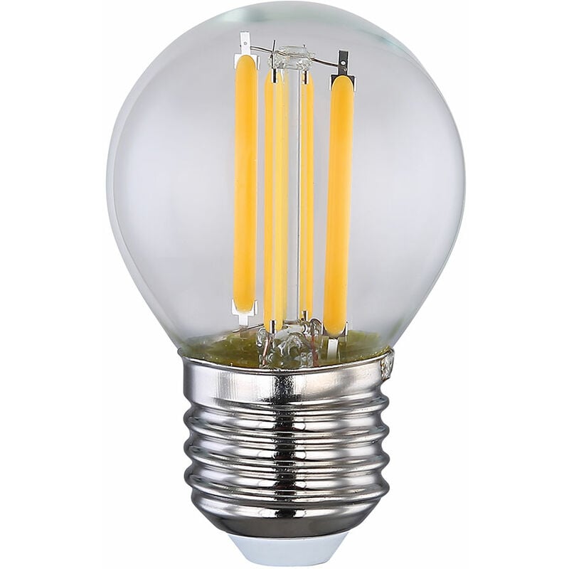 foto del prodotto lampadina led a filamento lampadina vintage e27 lampadina a sfera, vetro trasparente, 6,5 watt 806 lumen 2700 kelvin bianco caldo, dxh 4,5x7,5 cm