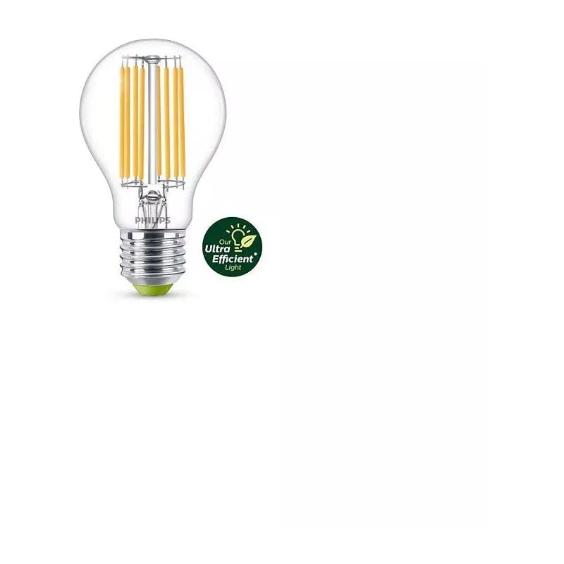 foto del prodotto lampadina led a goccia philips trasparente 4w 3000k, e27