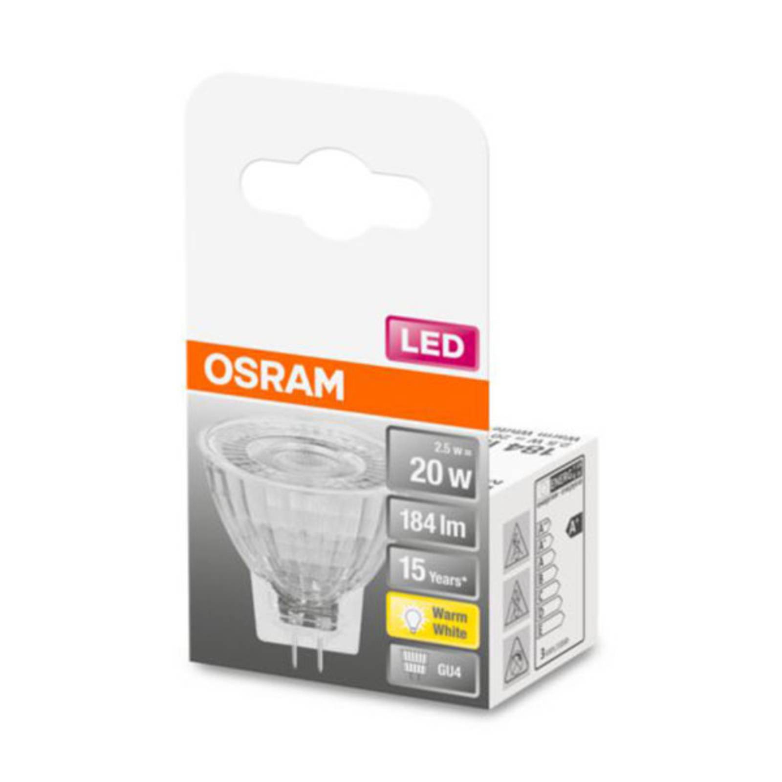 foto del prodotto lampadina led a riflettore gu4 mr11 1,8w 2.700k osram