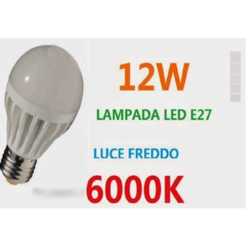foto del prodotto lampadina led, a sfera, luce freddo, e27 12w 980lm 6000k 85 265v trade shop traesio