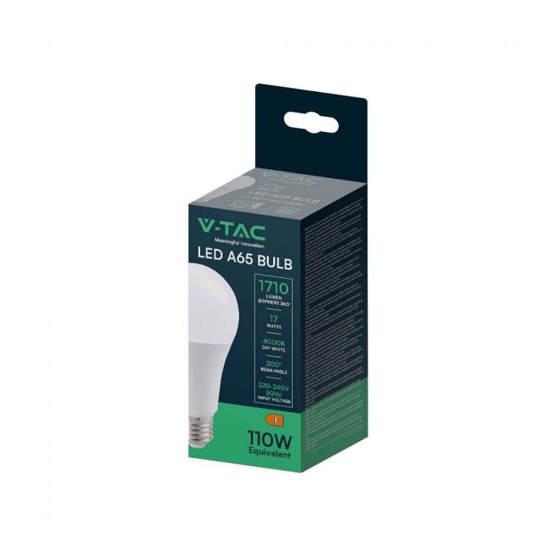 foto del prodotto lampadina led attacco e27 da 17w 100lm/w a65 bianco naturale - v-tac
