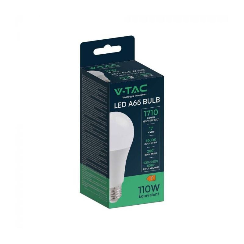foto del prodotto lampadina led attacco e27 da 17w 110lm w a65 bianco caldo v tac