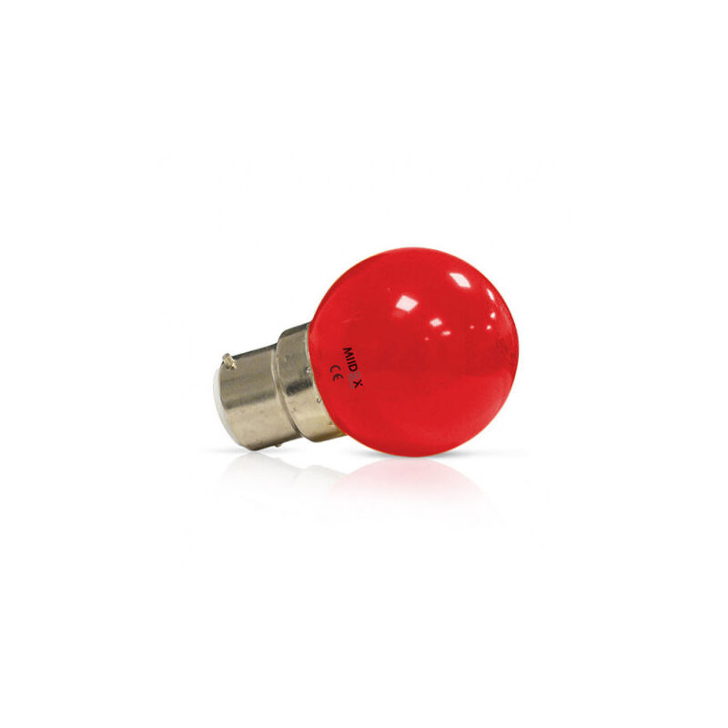 foto del prodotto lampadina led b22 1w 240 45mmx68mm rosso