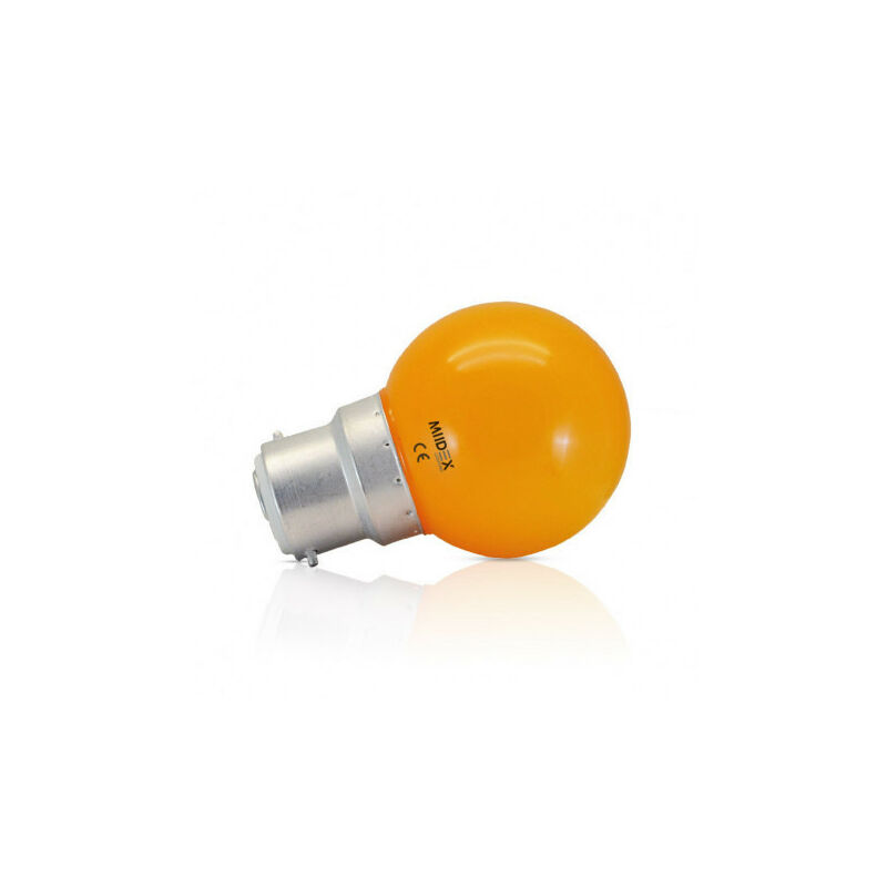 foto del prodotto lampadina led b22 1w forma arancione g45 230v