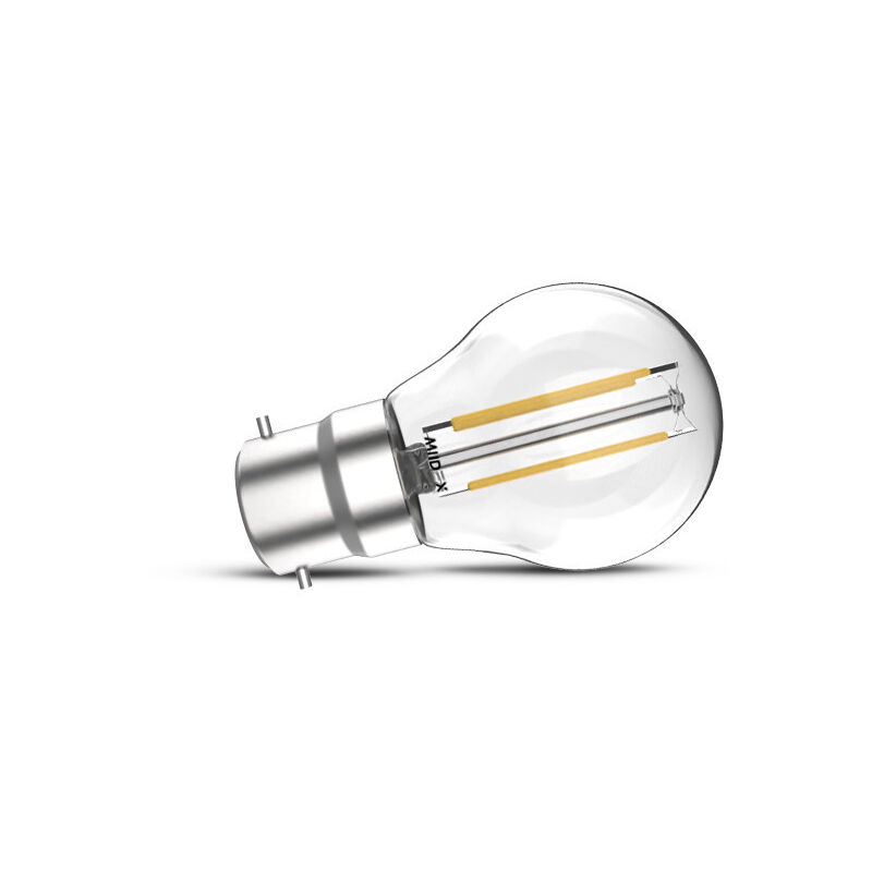 foto del prodotto lampadina led b22 g45 filament 4w 4000k illuminazione bianca naturale globe trasparente