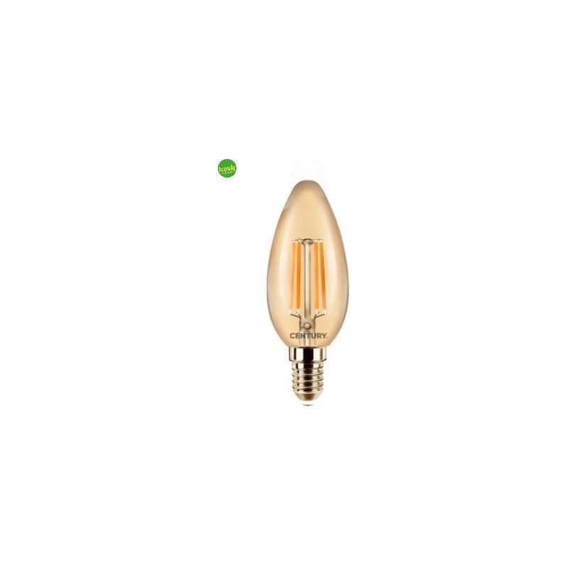 foto del prodotto lampadina led candela century incanto epoca ambra 4 w 30 w e14 2.200 k 