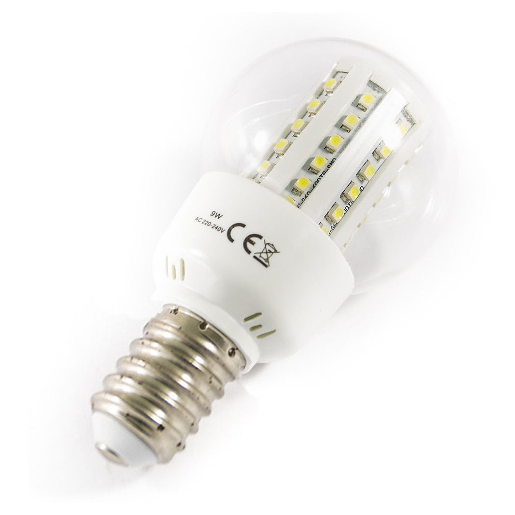 foto del prodotto lampadina led con 60smd e27 e14 9w lunga durata luce calda e fredda bianco caldo e27 trade shop traesio