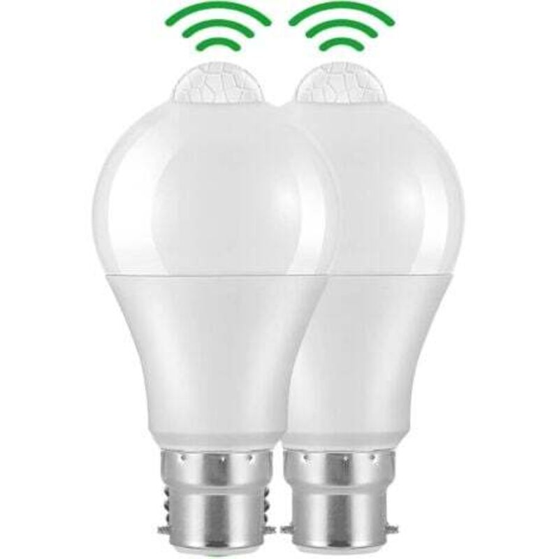 foto del prodotto lampadina led con sensore di movimento b22 a baionetta, 12 w, 1020 lm, bianco freddo 6000 k, cir 85, ip42 impermeabile, risparmio energetico, non
