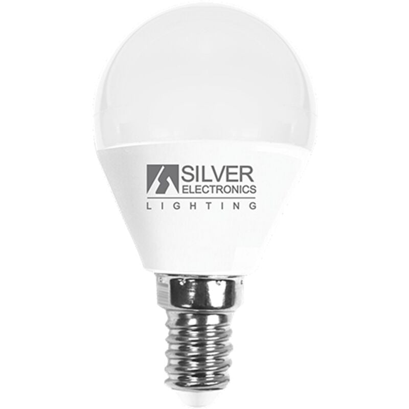 foto del prodotto lampadina led decorativa argento electronis sferica 7w 70w e14 5000k 620 lm luce bianca a 