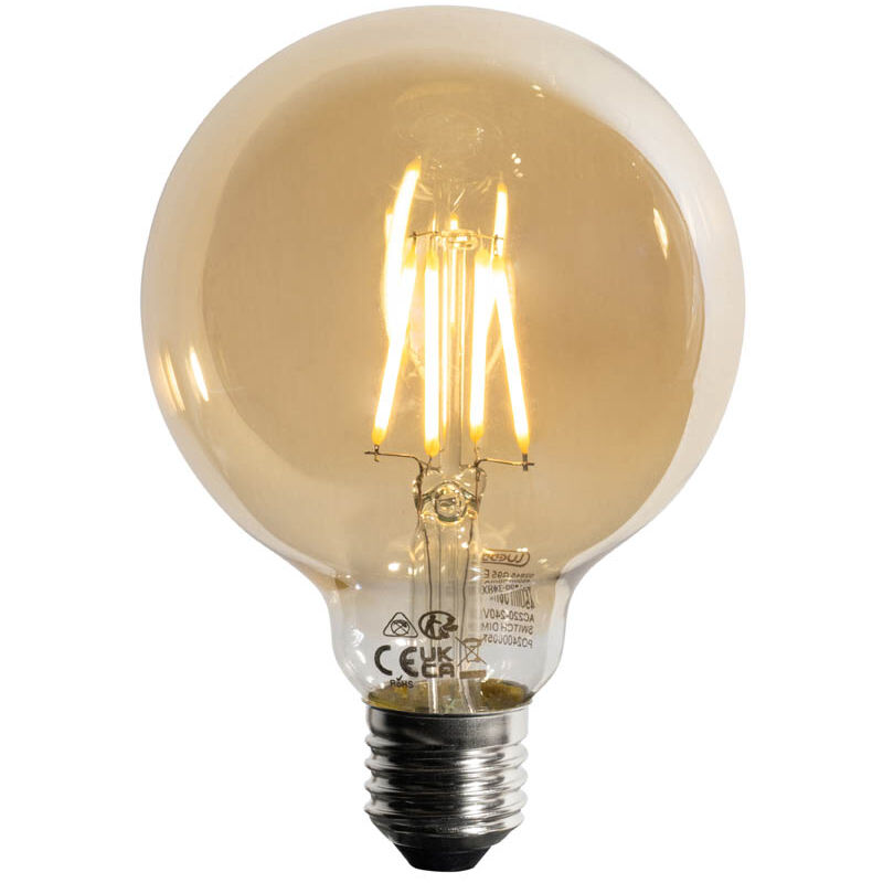 foto del prodotto lampadina led dimmerabile a 3 livelli e27 oro g95 4w 450lm 2700k luedd