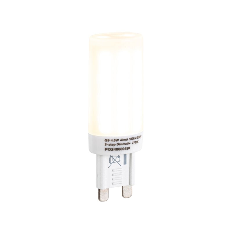 foto del prodotto lampadina led dimmerabile a 3 livelli g9 opalino 4,5w 500lm 2700k - luedd