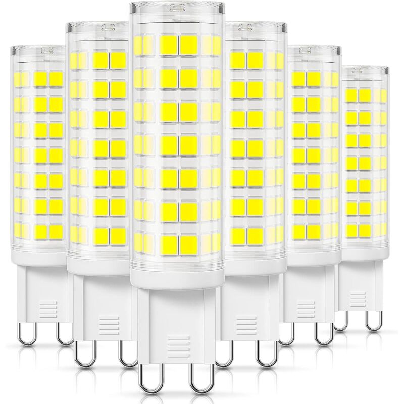 foto del prodotto lampadina led dimmerabile bianco freddo 5000k 5w sostituisce lampadina alogena 50w lampada g9 220v confezione da 6