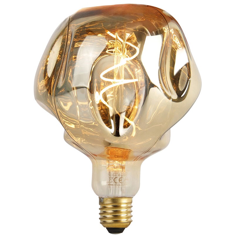 foto del prodotto lampadina led dimmerabile e27 g125 specchio oro 4w 75lm 1800k calex