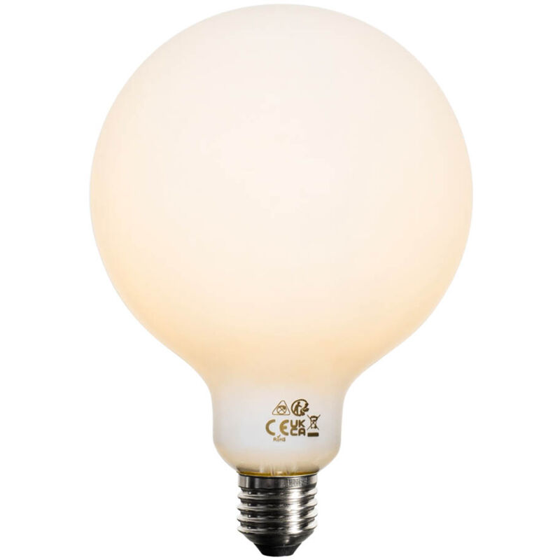 foto del prodotto lampadina led dimmerabile e27 vetro opalino g125 5w 450lm 2200k luedd