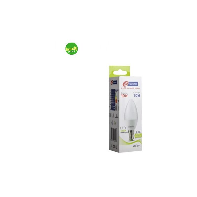 foto del prodotto lampadina led e-quickly 10w 4000k candela c37 e 14
