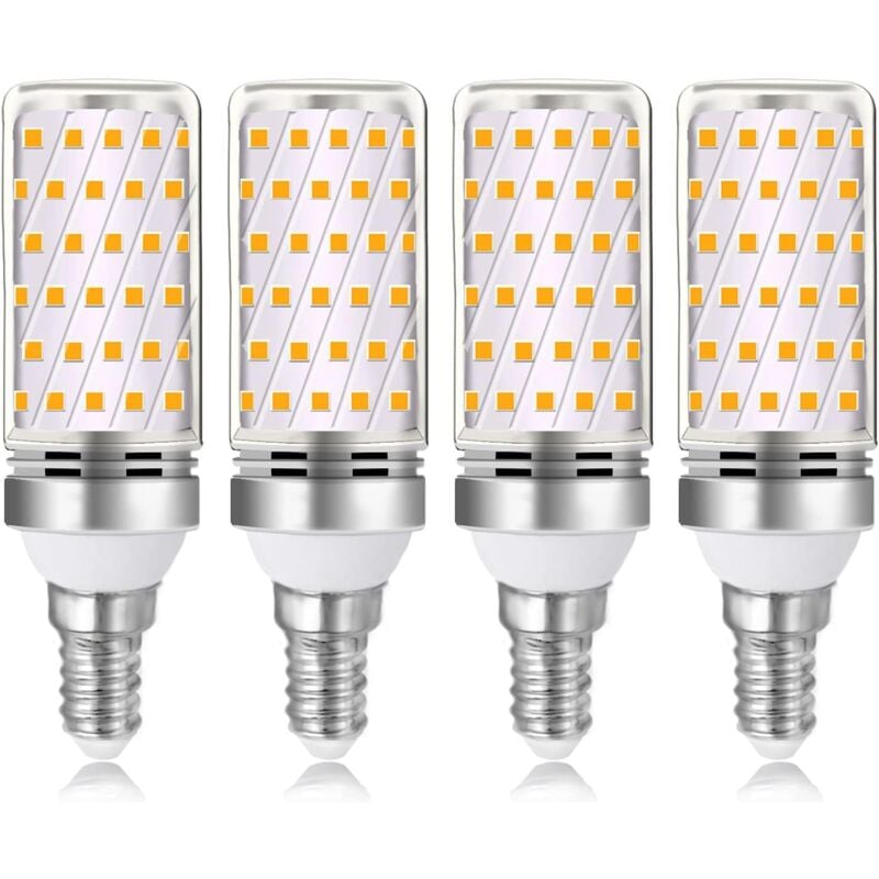 foto del prodotto lampadina led e14 16 w bianco caldo 3000 k 1600 lm, equivalente a una lampada alogena e14 100 w 120 w, ca 230 v, non dimmerabile, 4 pezzi