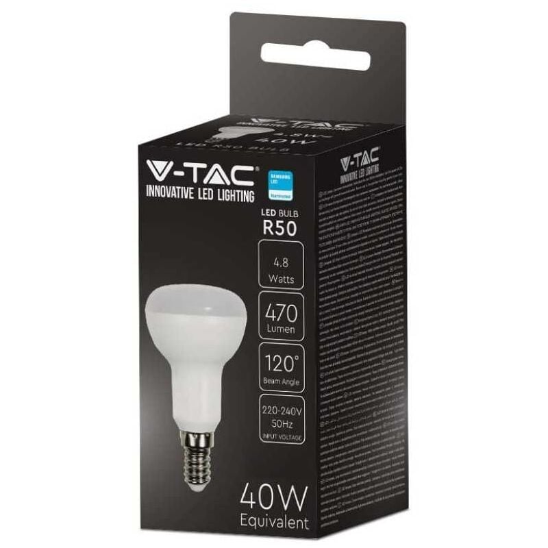 foto del prodotto lampadina led e14 4.8w reflector r50 smd chip samsung bianco naturale