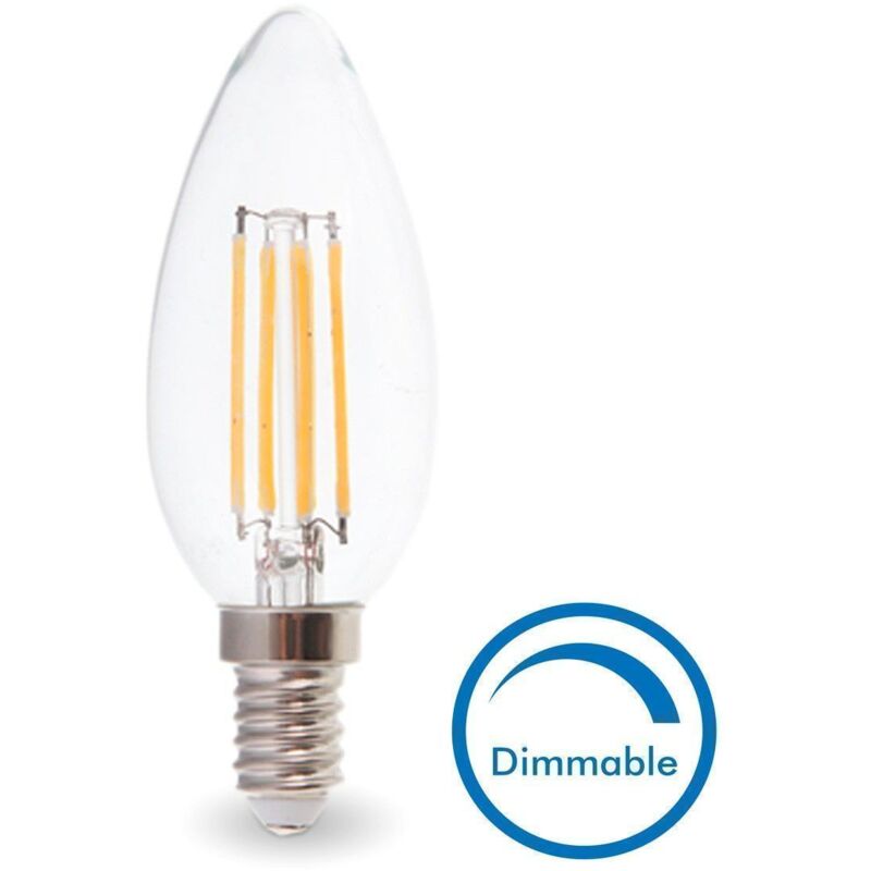 foto del prodotto lampadina led e14 4.9w eq 40w dimmerabile temp rature de couleur bianco caldo 2700k