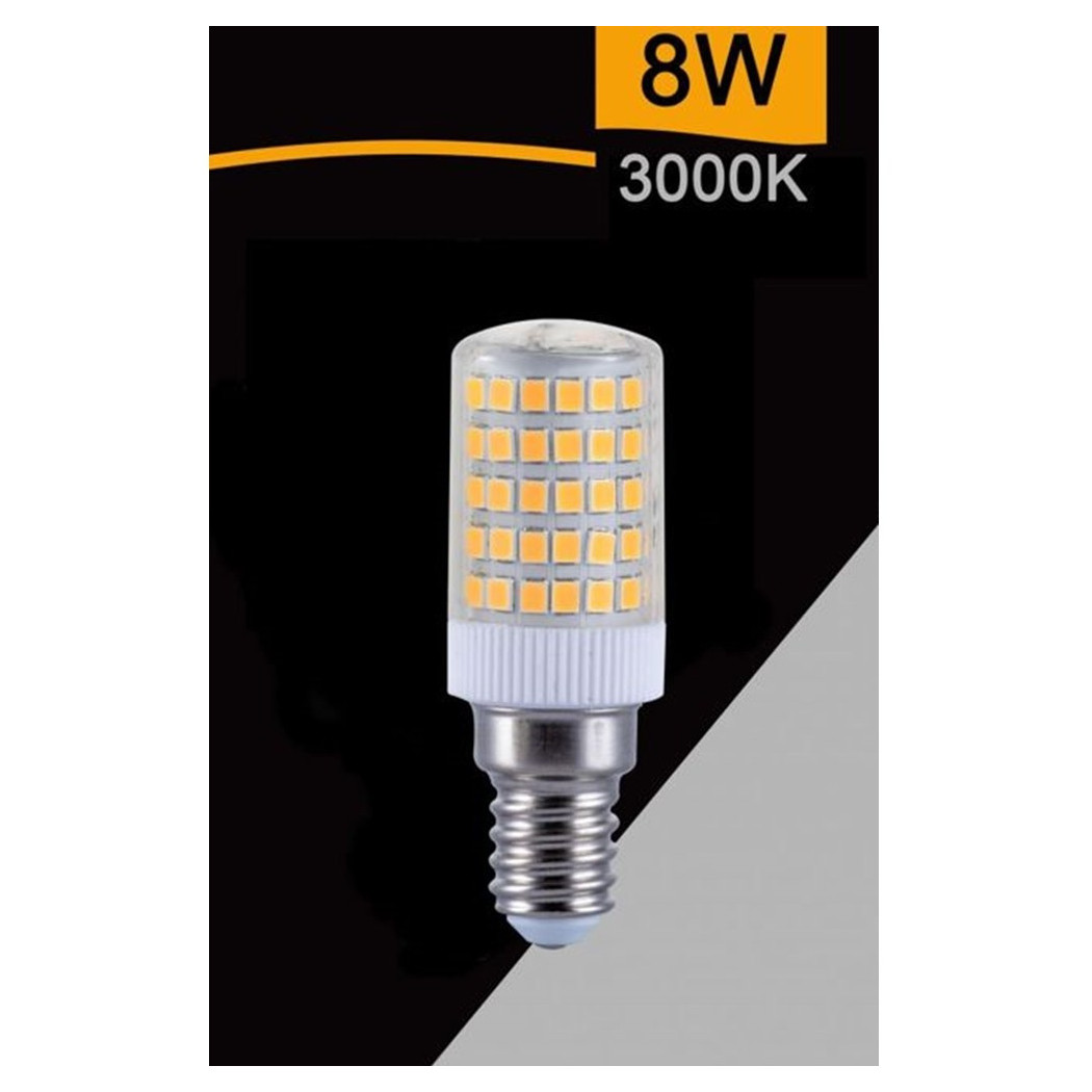 foto del prodotto lampadina led e14 8w 880lm tubolare luce fredda calda naturale sparac e14 8w ce1 bianco caldo trade shop traesio