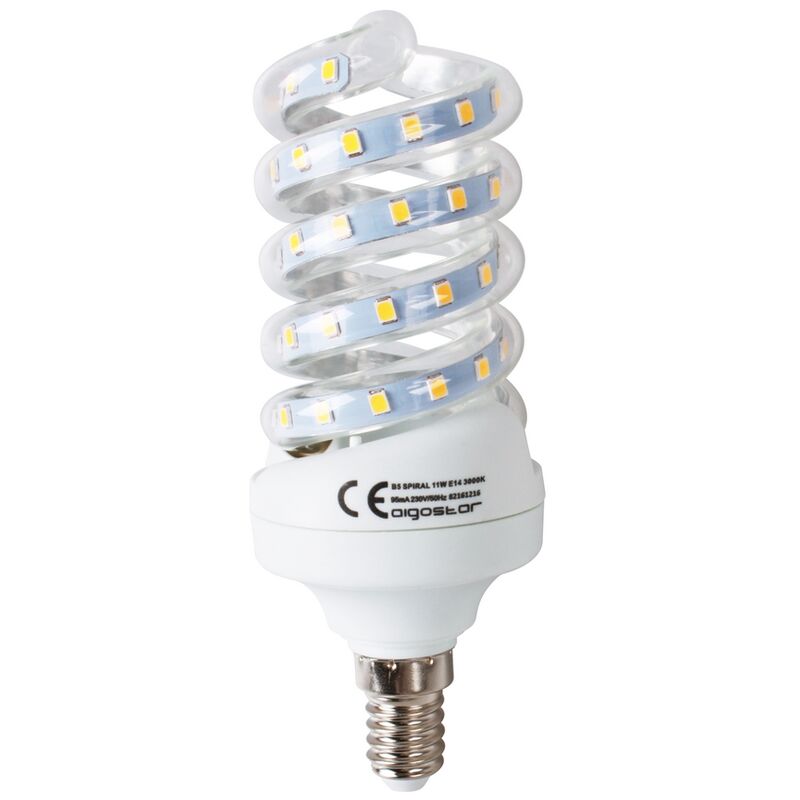 foto del prodotto lampadina led e14 a tubo a spirale 11w bianco freddo 6400k aigostar