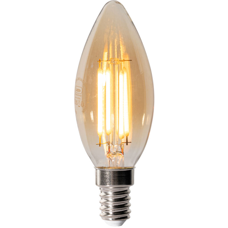 foto del prodotto lampadina led e14 dimmerabile b35 oro 4w 450 lm 2200k luedd