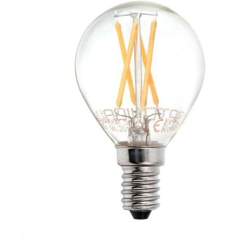 foto del prodotto lampadina led e14 g45 4w equivalente a 32w bianco hot 2700k
